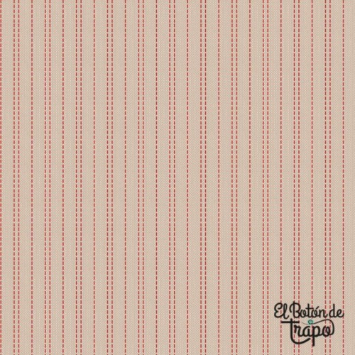 Tela Tilda Tramada Creating Memories Seamstripe Red