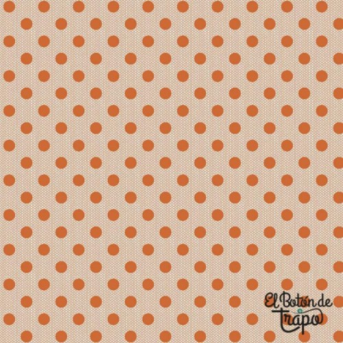 Tela Tramada Tilda Creating Memories PolkaDot Ginger Lunares naranja