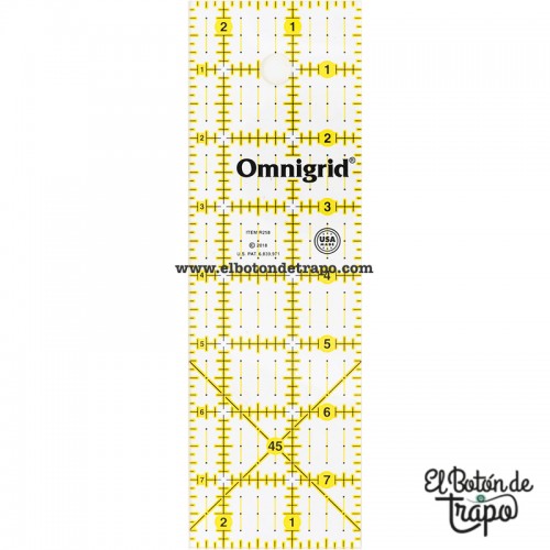 Regla Patchwork Omnigrid 2.5 x 8 pulgadas