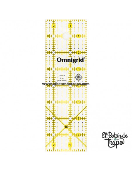 Regla Patchwork Omnigrid 2.5 x 8 pulgadas