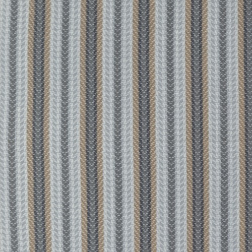 Franela Rayas Azul, gris y marrón claro Farmhouse Moda Fabrics