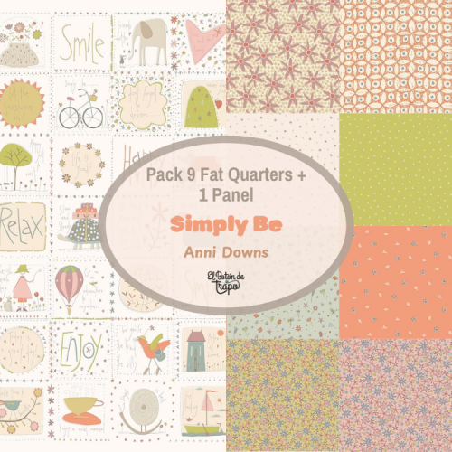 Pack 9 Fat Quarters + 1 Panel Simply...