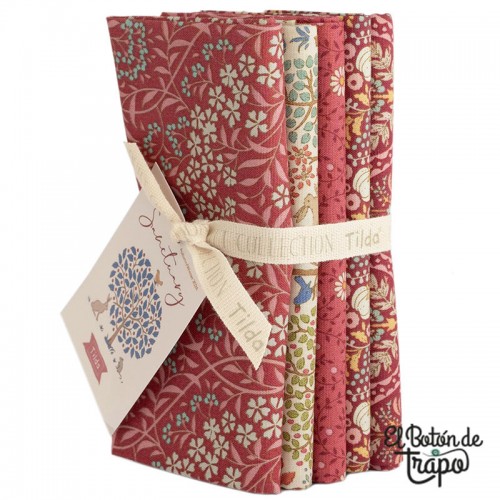 Pack % Fat Quarters Tilda Sanctuary Maroon