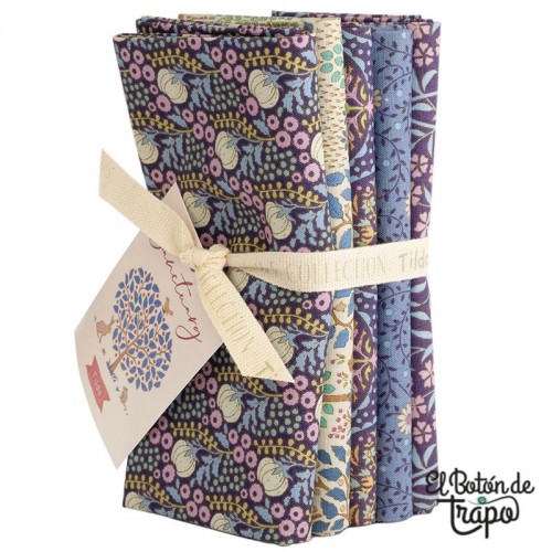 Pack 5 Fat Quarters Tilda Sanctuary Blue