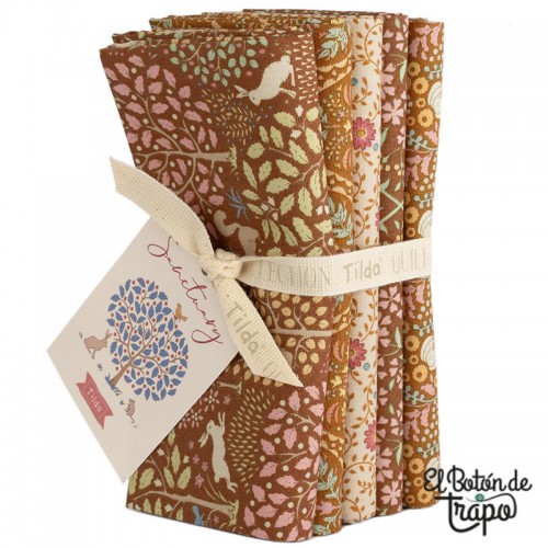 Pack 5 Fat Quarters Tilda Sanctuary Caramelo