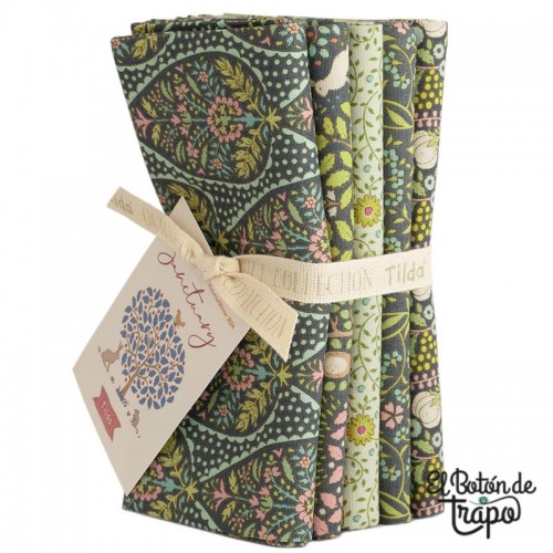 Pack 5 Fat Quarters Tilda Sanctuary Green