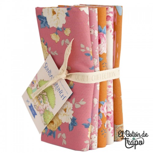 Pack 5 Fat Quarters Tilda Sunday Brunch Pink/Ginger