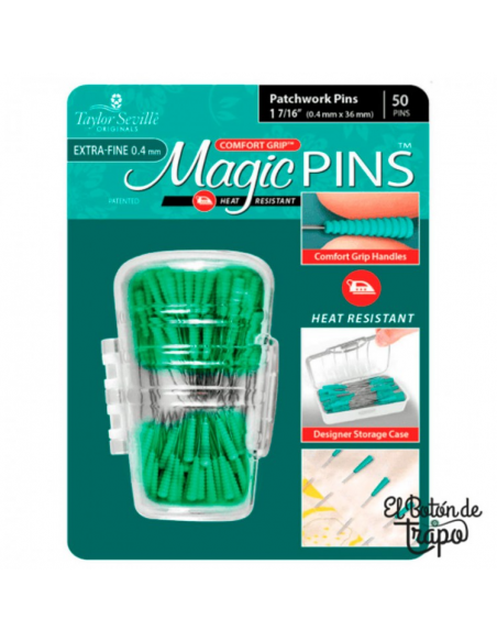 Alfileres Magic Pins Patchwork Taylor Seville Extrafinos